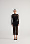 Lined Half Fisherman Tulle Kamille Dress Black - 6
