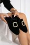 Mersel Black Gold Elegant House Slippers with Square Accessories - 3