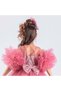 Pompom Sleeve and Hair Clip Accessory M00666 Dark Pink
