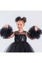 Pompom Sleeve and Hair Clip Accessory M00666 Black