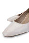 Women's Vegan Beige Patent Leather High Heeled Shoes - 3
