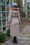 Tunnel Detailed Cashmere Coat Mink 1226 - 6