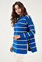 Striped Stand Collar Onesize Knitwear Sweater Sweater 4615197Y - 3