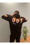 Men's Black Color Front Back Sleeve Printed Hooded Sweatshirt - 3