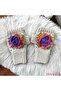 Hand Knitted Rose Motif Bohemian Crochet Scarf & Fingerless Gloves Set - 5