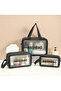 3 Piece Waterproof Premium Quality Travel, Makeup and Cosmetic Bag Black