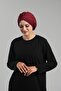 Burgundy Practical Ready-To-Wear Hijab Bonnet Sandy Pleated Loose 2121_16 - 5