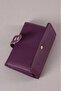 Genuine Leather Women's Card Holder and Wallet with Gold Detailing - 3