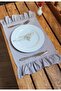 Spring Linen 2-Edge Ruffled Gray Vintage 2-Piece American Service 30X50