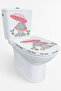 Cute Little Elephant with Pink Umbrella Toilet Seat Sticker Bathroom Sticker - 2