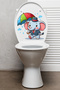 Rain Umbrella and Cute Elephant Toilet Seat Sticker Bathroom Sticker - 4