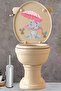 Cute Little Elephant with Pink Umbrella Toilet Seat Sticker Bathroom Sticker - 4
