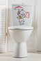 Cute Elephant with Dancing Umbrella Toilet Seat Sticker Bathroom Sticker - 4