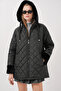 5197 Hooded Quilted Coat - Black - 4