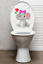 Cute Elephant and Rose Toilet Seat Sticker Bathroom Sticker - 5