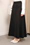 Black Scuba Flared Skirt - 4