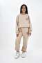 Girl's Crew Neck Printed Tracksuit Set