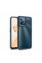 Realme C31 Case Metal Camera Protruding Edges Colored Transparent Cover Flora - Blue
