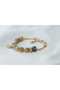Moon and Star Patterned Stone Black Bead Stainless Steel Charm - 5
