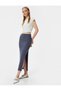 Women's Grey Split Midi Skirt - 2