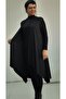 Black Glitter Asymmetrical Loose Knitwear Look Knitted Vest - 7