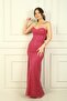 Women's Strapless Lined Rhinestone Front Slit Silvery Long Evening Dress - 3