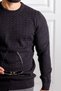 Interview Wraps 0 Collar Knit Pattern Black Knitwear Sweater - 4