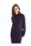 Lcwaikiki Classic Purple Crew Neck Women's Knitwear Dress - 2