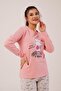 Kitten Printed Pink Pajama Set - 2