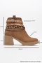 Boliva Tan Suede Belted Chain Women's Thick Heeled Boots - 4