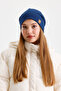Light Navy Blue Thermal 100% Cotton Soft 2 Style in 1 Beanie Premium Cuts Series - 5