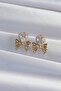 Ramia-Premium |   Brass Gold Color Zircon Stone Heart Model Bow Earrings Tj-Bkp9311 |   Tg.Ty - 2