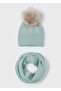Girl's Scarf-Hat Water Green