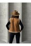 F Suede Collared Fur Vest - Tan |   Vmf1532 - Tan - 6