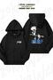 Oversize Boruto Anime Back Printed Zippered Hooded Black Cardigan (2 Yarns)