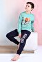 Men's Interlock Pajamas Set with Long Sleeve Crew Neck Green Color Basketball