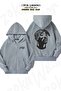 Oversize 2Pac Tupac Shakur Back Printed Zippered Hooded Gray Cardigan (2 Yarns)