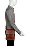 Aiden Genuine Leather & Canvas Mini Crossbody Messenger Bag Tan - 6