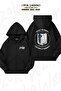 Oversize Attack on Titan Anime Symbols Back Printed Zippered Hooded Black Cardigan (2 Yarns)