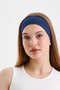 Women's Light Navy Blue Cotton Combed Cotton, Non-Slip, Anti-Sweat, Ultra Light, Sports Hair Band Bandana - 5
