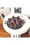 Tray Set Black and White Metal Tea Tray with Wooden Handles Coffee Presentation Breakfast 3-Piece Tray Set 30-37-50 cm - 3
