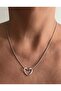 Tarnish Free Steel Silver Color Heart Necklace - 2
