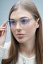 Baby Blue Stoned Cat Eye Unisex Women's and Men's Transparent Blue Light Protection Filtered Blue Block Glasses - 3