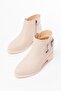 270-3030 Beige Buckle Accessory Zippered Daily Women's Boots - 5
