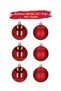 Brs-1649 Christmas Ball Decoration 6 cm 6 Pieces Red Matte-Glossy - 2