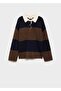 Striped polo collar sweater - 3