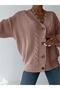 Hair Knit Detailed Balloon Sleeve Cardigan Sweater - 5