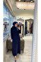 Invee 6954 Wool Blend Knitwear Dress - Navy - 3