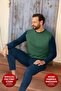 Men's Green Long Sleeve Pajama Set 100% Cotton Single Jersey Bisiklet C5-2 240604 New Season Aydogan ® - 2