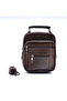 Men's Brown Steel Case Genuine Leather Hand and Shoulder Bag (Small Size) - 5